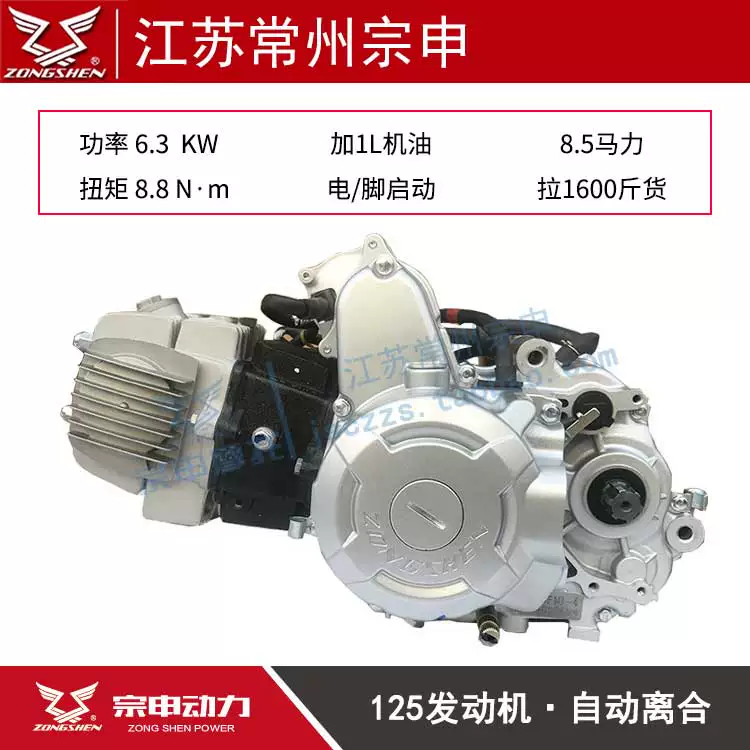Zongshen Power 110Circular 125 Bend beam motorcycle tricycles starts a manual automatic engine assembly package