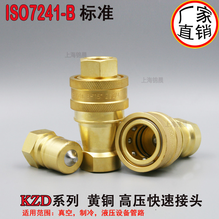 Factory Direct Sales Double Self-Sealing High-Pressure Quick Connector Iso-B Standard Brass Jiapuli-Kzd-1/8-2 Factory Direct Sales Double Self-Sealing High-Pressure Quick Connector Iso-B Standard Brass Jiapuli-Kzd-1/8-2