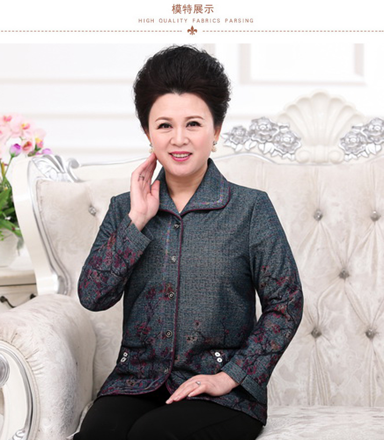 Áo bà xuân trung thu và bà ngoại mặc áo dài tay 60-70 tuổi quần áo hè áo khoác trung niên nữ u50