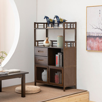 Tea cabinet holder solid wood small living room tea room multi-layer tea tray tea tray tea jar storage shelf display cabinet