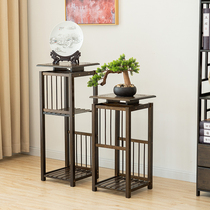 New Chinese flower rack storage rack flower pot stand living room floor-standing pylon rack antique flower table Indoor