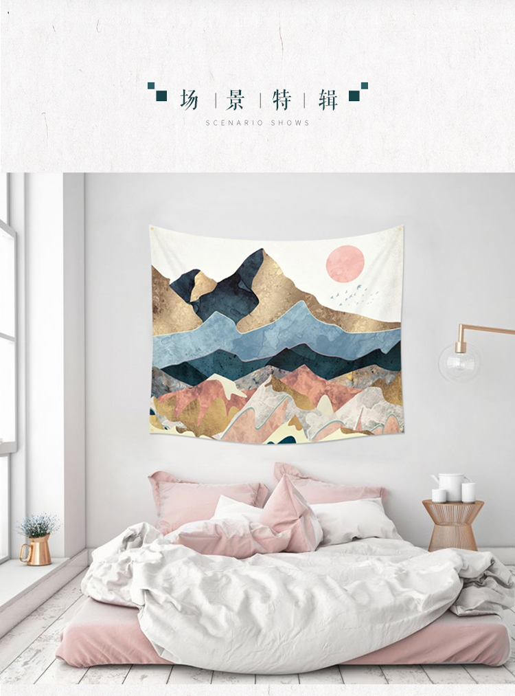 Lắc tấm thảm treo quần áo vải nền phong cách Bắc Âu phòng ngủ ký túc xá đầu giường trang trí mạng lưới ảnh đỏ bao phủ thảm trang trí tường
