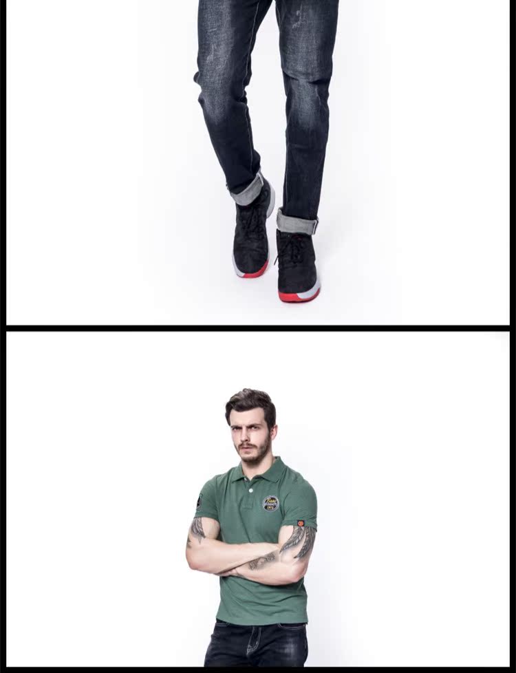 Áo sơ mi nam POLO mùa hè 2018 màu đơn sắc Slim chữ thêu tay ngắn cổ chữ V áo thun ve áo áo sơ mi nam POLO ao polo nam