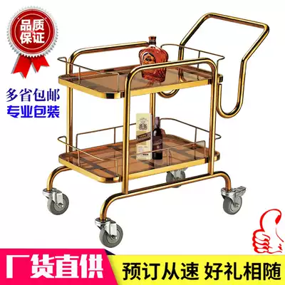 European Christmas wine truck multi-function trolley mobile dining car cake trolley double-layer dessert car