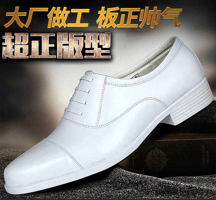 Spring and Autumn Performance Work White Shoes Three-connector Men British Point White Shoes Furily dressed Wedding Photo