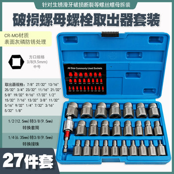 Anti-Slip Spiral Socket for Removing Broken, Damaged, Rusty, Stripped Screws, Nuts, Bolts, and Screws