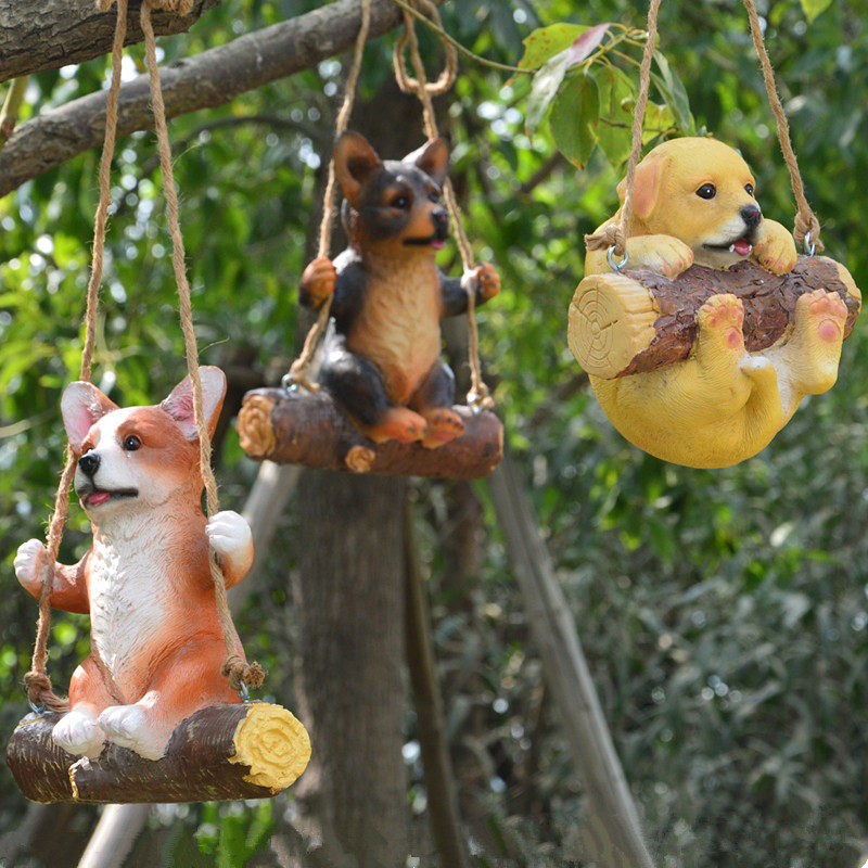 Animal tree crafts simulation panda dog chicken and duck Tree Kindergarten Shop pendant aerial hanging swing koala