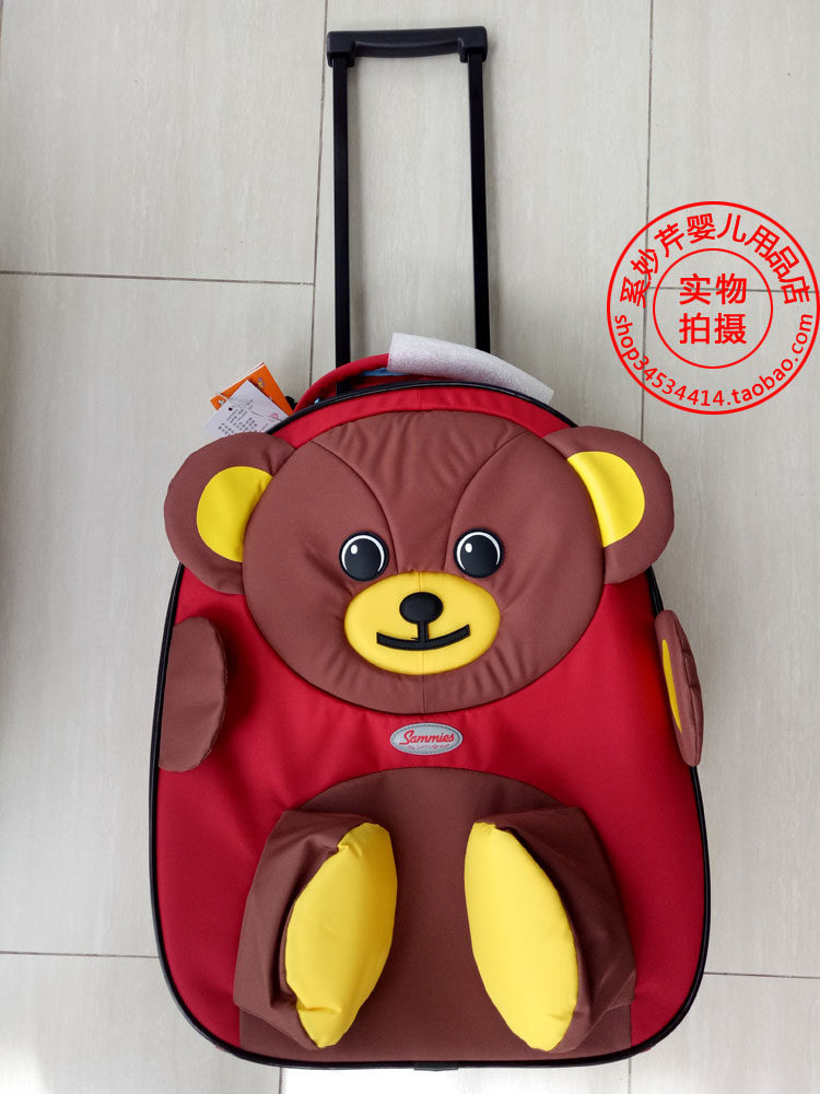 Samsonite sammmies children rear shoulder bag cartoon pull-lever box teddy bear owl pull-lever box