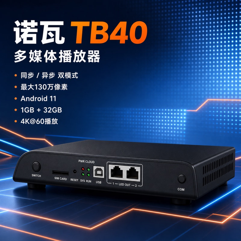 Nova Tb40 Synchronous and Asynchronous Playback Box Multimedia Player Led Display Screen Tb1 Tb2 Tb60 Large Screen