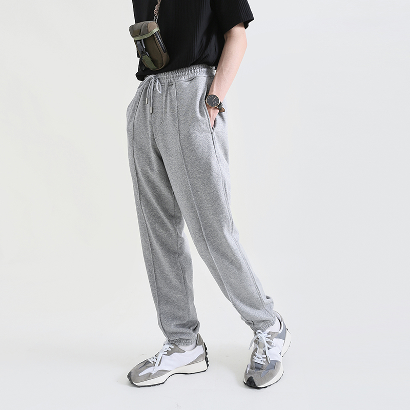 Summer exquisite casual tie pants loose men's all-match iron-free sports closing trousers white sweatpants thin