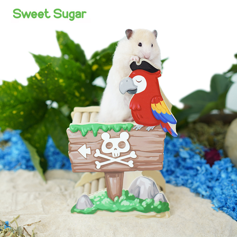 Suweisuger pirate series hamster golden bear dwarf peeping house multifunctional wooden landscaping natural wind escape