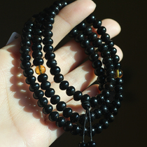 Ceiling-level pure natural Fushun amber amber 6MM three-circle bracelet jewelry and toy necklace