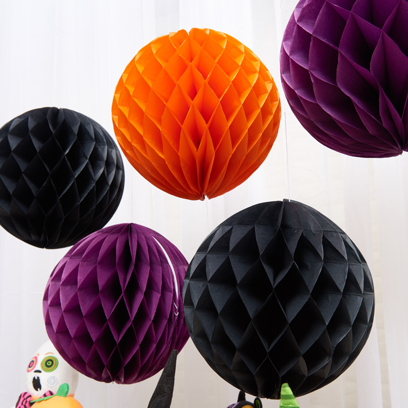 Trang trí Halloween cung cấp trung tâm mua sắm cảnh bố trí đạo cụ tổ ong bóng giấy đèn lồng giấy hoa bóng kéo hoa mặt dây chuyền - Sản phẩm Đảng / Magic / Hiệu suất đồ hóa trang halloween cho bé gái