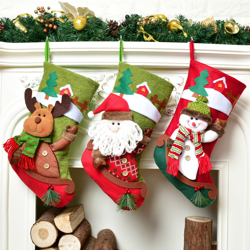 Christmas Candy Gift Bag Decoration Props Christmas Old Man Snowman Socks Big Gift Christmas Sox decorations