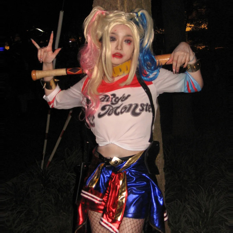 Halloween Clown Female Cos Costume Harley Quinn Costume Adult Killing Team Performance Suit Wig Costume