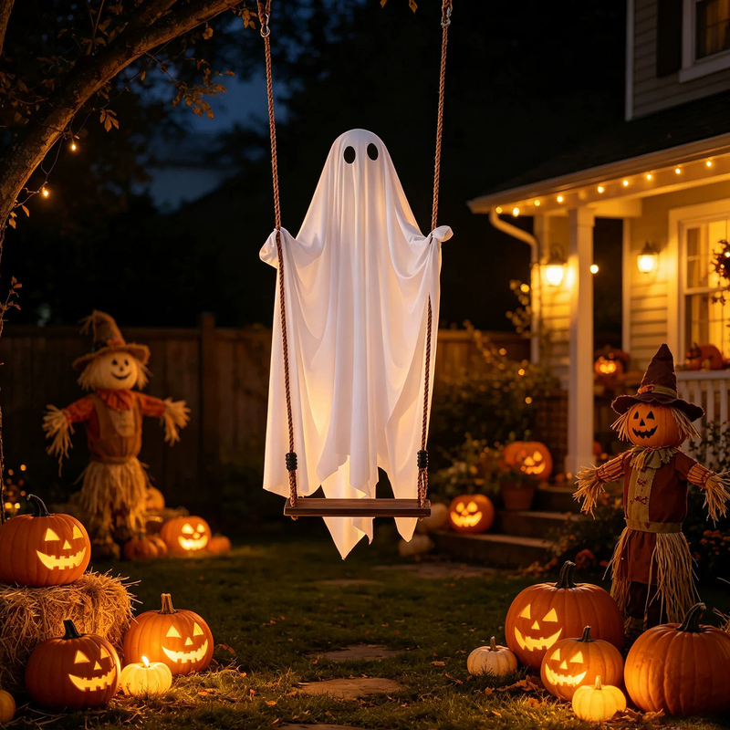 Halloween Props Glowing Ghost Hanging Decorations Scene Setup Props Dress-Up Atmosphere Scary Haunted House Prank Halloween Props Glowing Ghost Hanging Decorations Scene Setup Props Dress-Up Atmosphere Scary Haunted House Prank
