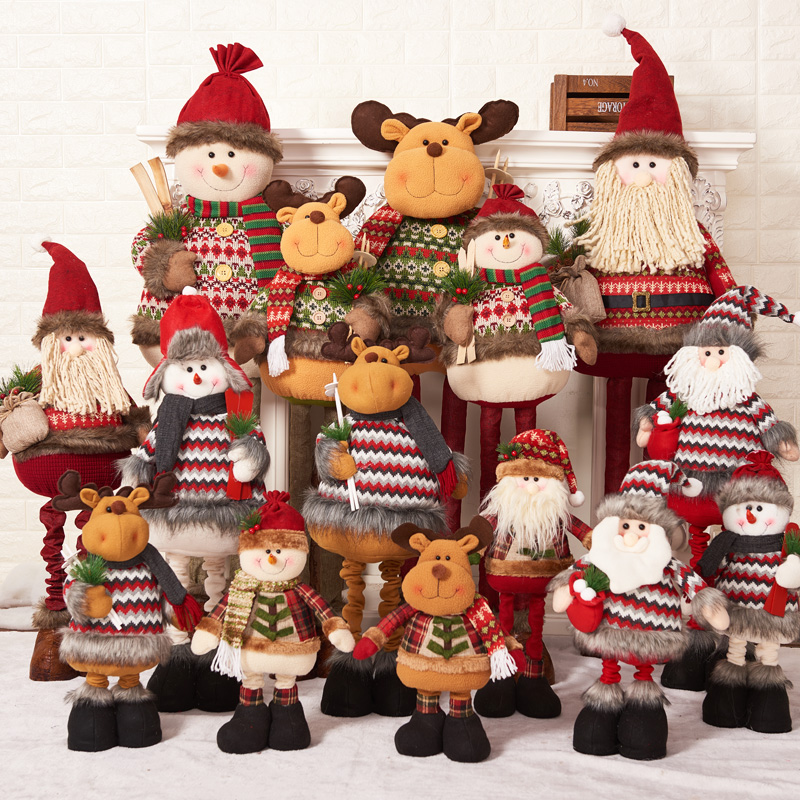 Christmas Paparazzi Snowman Doll Swing Piece Scene Arrangement Adornment Christmas Old Man Paparazzi Telescopic Plush Props