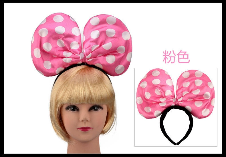 Halloween đạo cụ trẻ em ăn mặc bên tiệc satin vải Mickey nam và nữ ánh sáng vương miện headband nơ - Sản phẩm Đảng / Magic / Hiệu suất