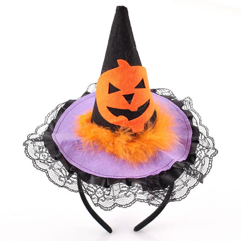 Halloween Dress Up Vật phẩm Đạo cụ cho trẻ em Mũ nón headband Mũ bí ngô Headband Spider Web Wizard Hat - Sản phẩm Đảng / Magic / Hiệu suất 	đồ hóa trang halloween phù thủy