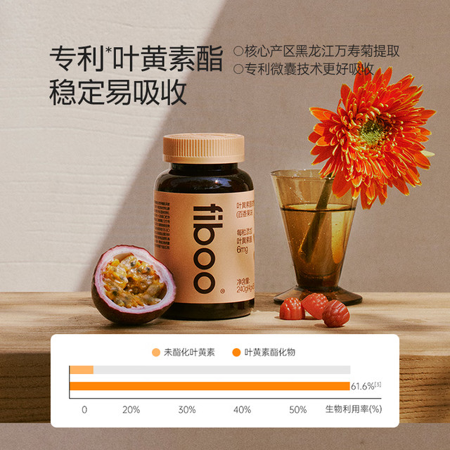 Fiboo Blueberry Lutein Ester Fruit Juice Gummies Fibbo Zeaxanthin Candy for Kidsren, Teenagers and Adults