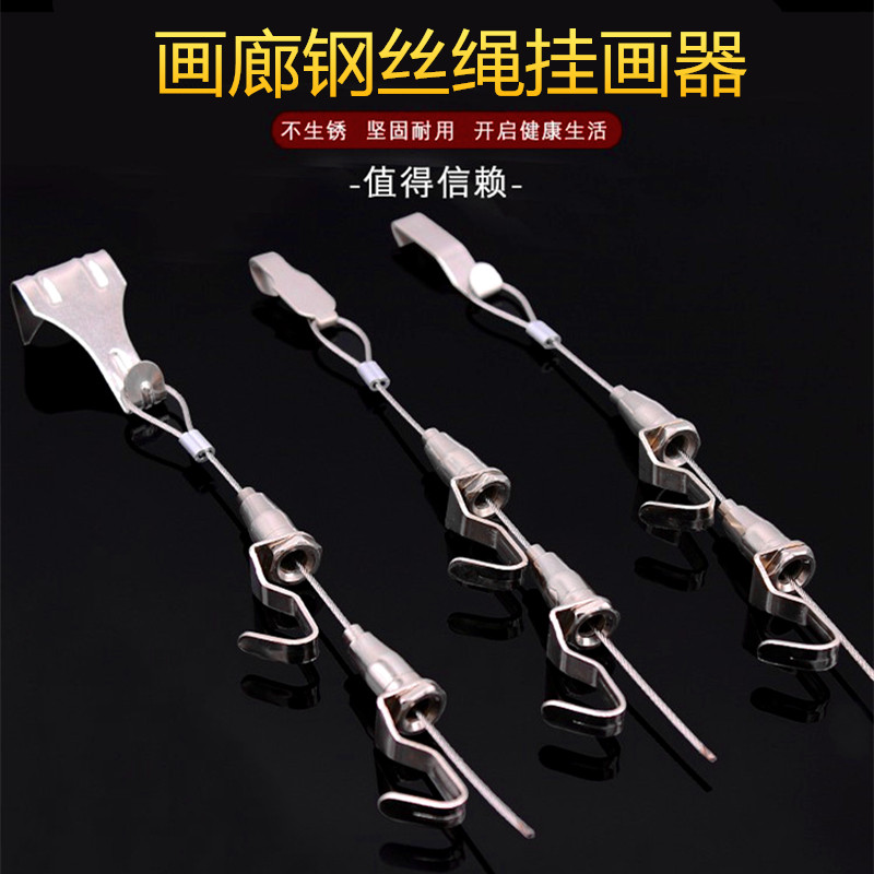 Hanging Illustrator Stainless Steel Wire Rope Hanging Painting Hook Gallery Hooks Hanging Painting Rope Hanging Painting Track Hang Drawing Wire Adjustable