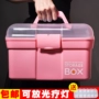 Hộp dụng cụ làm móng tay lớn hai lớp hộp hoàn thiện đa chức năng đặt hộp hình xăm tại nhà cọ vẽ nail