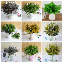 Simulation green plant fake plant indoor and outdoor decorative plastic small potted green leaves simulation flowers and plants small ornaments