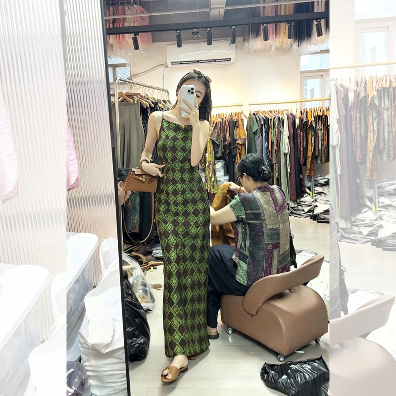 Beautiful and Unique Long Dress That Won'T Clash with Other Styles, Perfect for a Beach Vacation, with a Mature yet Youthful Vibe, New Chinese Style, Green Strapless Dress Beautiful and Unique Long Dress That Won'T Clash with Other Styles, Perfect for a Beach Vacation, with a Mature yet Youthful Vibe, New Chinese Style, Green Strapless Dress