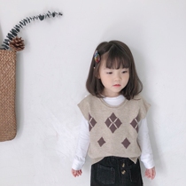 Bean Bag Monarch 22 Chunqiu Han version of male and female child practical 100 hitch retro fur coat knitted vest waistcoat