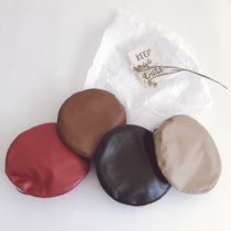 2021 Autumn Male Girl Day Series Wind Child Flat Top PU Navy Hat Tide Baby Pure beret Hood Fashion Cap