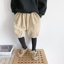 Bean Bag Monarch Korean men and women Childrens air light Core suede 7 Pants Personality Loose Pumpkin Pants Kharen Pants Light Cage Pants