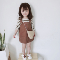 Bean Bag Monarch 2022 Spring Autumn Korea New Girl Baby Girl 100 Hitch Cute Foreign Air Fashion Braces Skirt