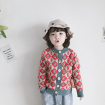 Bean Bag Monarch 2022 Chunqiu Men and women South Korean Ocean Gas Retro Practical 100 Lap Casual Rhombus Sweater Knitwear Knitwear