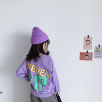 Fashion models 2020 Fall Korean version of male and female children Baby foreign air 100 Lapped Printed Letters Long Sleeve Undercoat T-shirt Tide