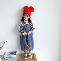 Bean bag monarch 20 fall male and female child baby retro foreign air personality relaxed denim 90% pants wide leg back with pants tide