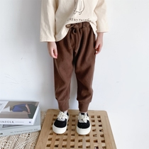 Bean Bag Monarch 21 Chunqiu Han Edition Men and women Childrens baby 100 hitch underpants large crotch pants Pants Casual Long Pants Tide