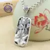 S925 sterling silver vintage hollow lotus lotus leaf pendant Silver literary and artistic women's autumn and winter wild sweater chain pendant