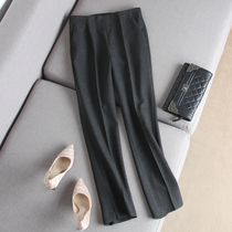 Double-sided quality high waist fashion pants mouth split pants long trousers straight pants womens 2021 Autumn Autumn New