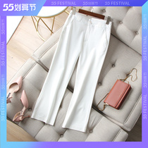 Temperament Commute ~ Opaque not wrinkled with elastic Jane approximately small straight drum Micro laserpants mid waist 90% casual pants female summer