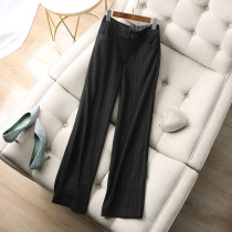 Quality Sensation Superior Elite ~ Daily Commuter Stripe Textured Broadleg Display Slim legs Long straight drum pants Autumn Winter