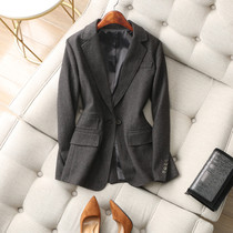 Good tasting closed eye to the ~ temperament commuter OL herringbone tattoo with one grain button wool suit jacket autumn and winter