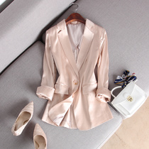 Aimar light and luxurious commute 100 hitch a small suit female Korean version Pale Elegant Champagne Thin Autumn Summer West Suit Jacket