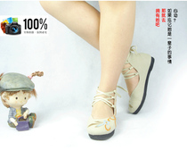 Spring New Female Embroidered Shoes Qianlayer Bottom Cotton Hemp Traditional Strap Casual Art Retro Folk Customs Old Beijing Cloth Shoes