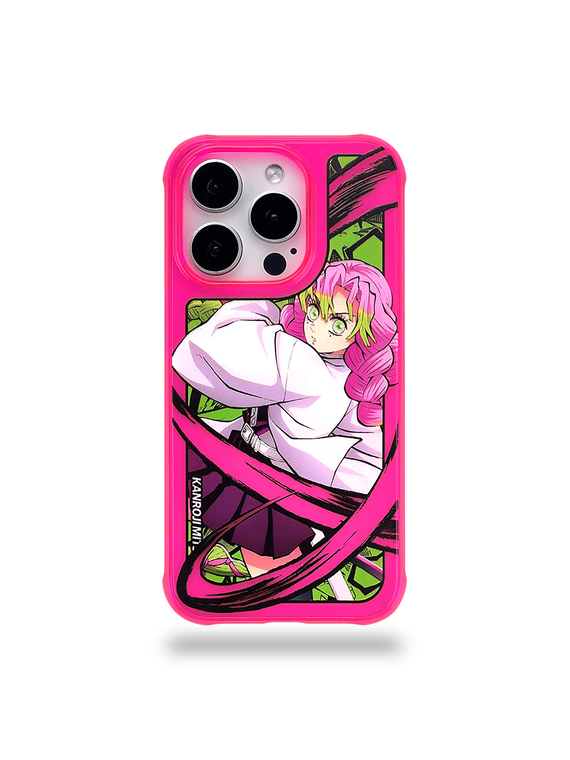 Demon Slayer Kanroji Mitsuri Pink & Green Anime Illustration iPhone Case
