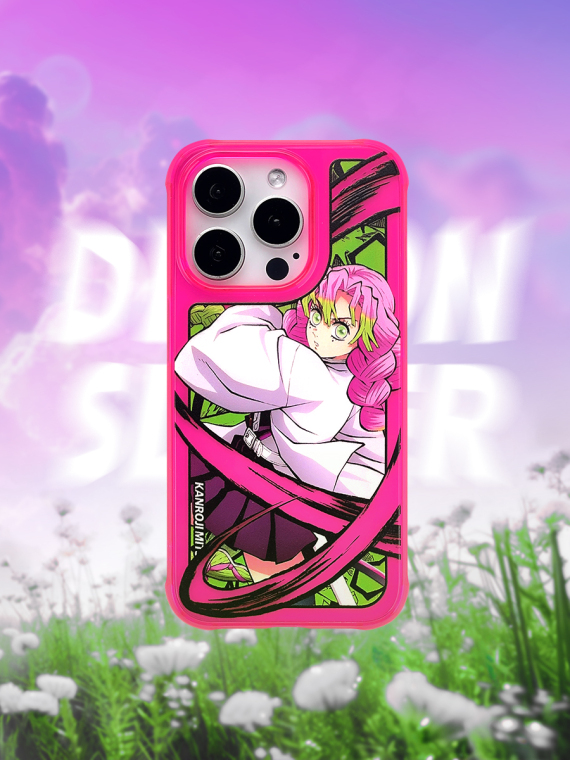 Demon Slayer Kanroji Mitsuri Pink & Green Anime Illustration iPhone Case