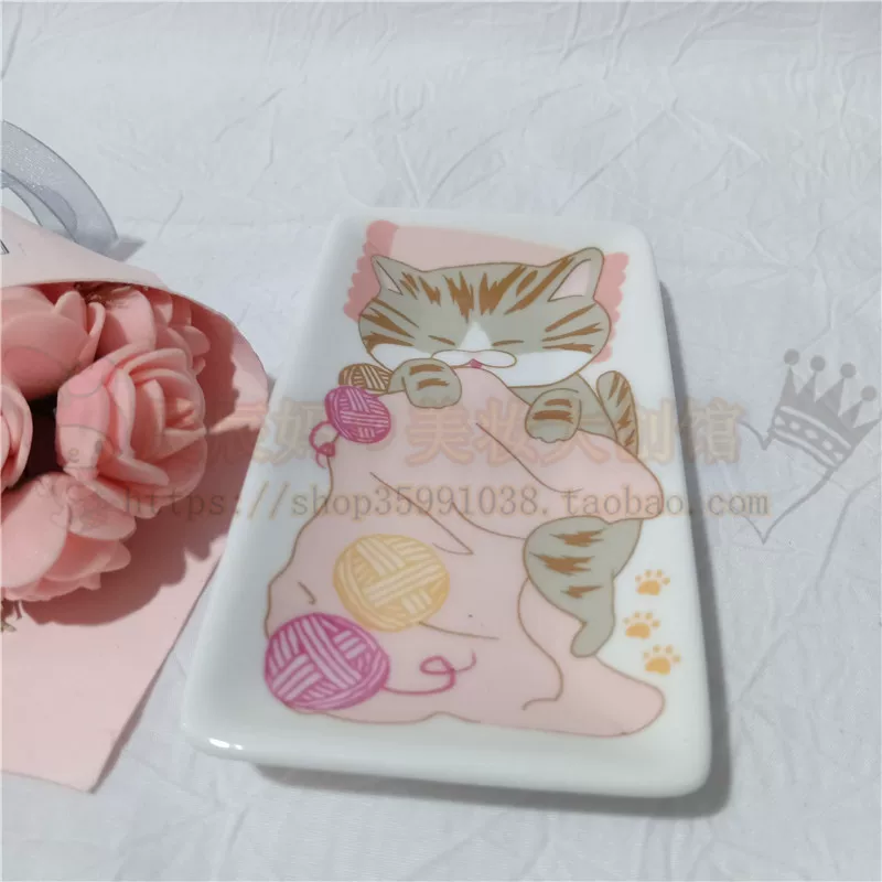 Japanese cute round rectangular strawberry, (Physicals), kitten, flamingo