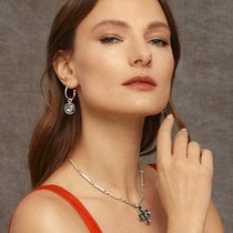 Spanish Pure Artisanal UNOde50 Grey Crystal Advanced Sensation Small Crowddesign Earrings Personality Minimalist Atmosphere