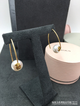 Spanish TOUS peach small bear succinct design 1 cm pearl 18K gold earrings 215253000