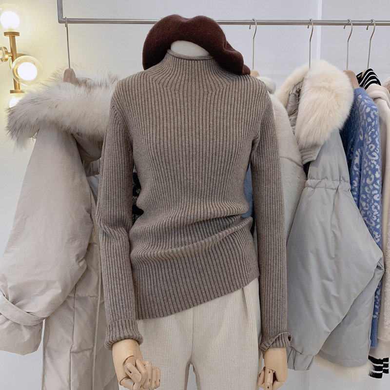 Lolola Cold Sweater Blade 2022 New winter elasticity slim half - collar knife