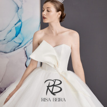 RISA designer original Huan Ling simple bow bra net gauze satin princess super puffy dress wedding dress